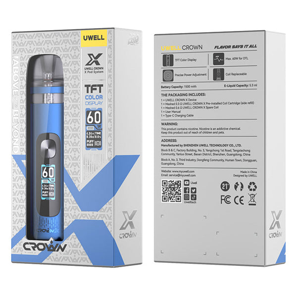 مجموعة نظام Uwell Crown X Pod سعة 1500 مللي أمبير/ساعة وسعة 5.3 مل – مجموعة نظام Uwell Crown X Pod سعة 1500 مللي أمبير/ساعة وسعة 5.3 مل
