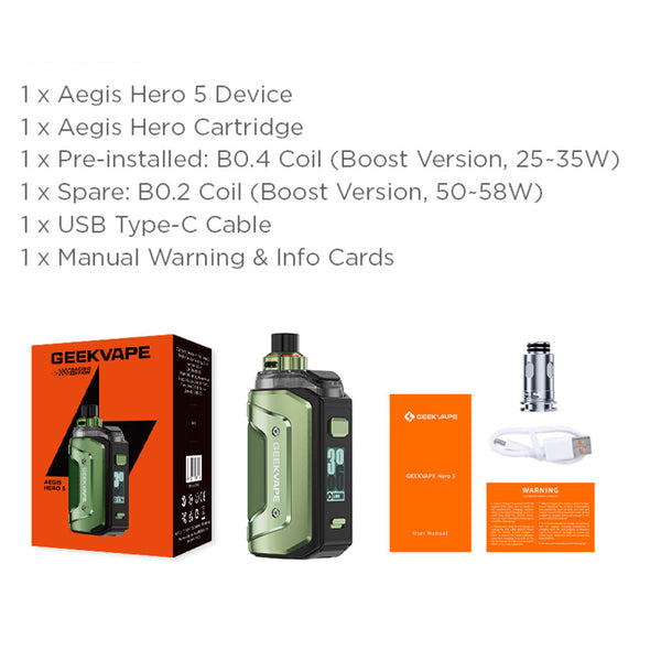 Kit Geekvape Aegis Hero 5 Pod Mod 2000 mAh (50 W max.) 6,5 ml – Kit Geekvape Aegis Hero 5 Pod Mod 2000 mAh (50 W max.) 6,5 ml
