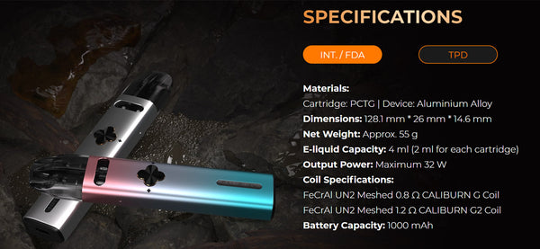 مجموعة نظام Uwell Caliburn Explorer Pod سعة 1000 مللي أمبير/ساعة سعة 4 مل – مجموعة نظام Uwell Caliburn Explorer Pod سعة 1000 مللي أمبير/ساعة سعة 4 مل
