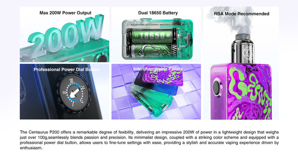 Boîte Mod Lost Vape Centaurus P200 (200W) – Boîte Mod Lost Vape Centaurus P200 (200W)
