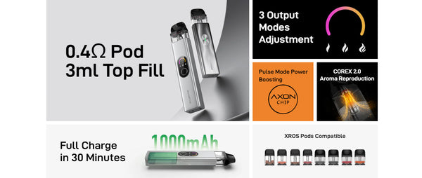 مجموعة نظام Vaporesso XROS 4 Pod بسعة 1000 مللي أمبير/ساعة وسعة 3 مل (معروضة للبيع) – مجموعة نظام Vaporesso XROS 4 Pod بسعة 1000 مللي أمبير/ساعة وسعة 3 مل (معروضة للبيع)
