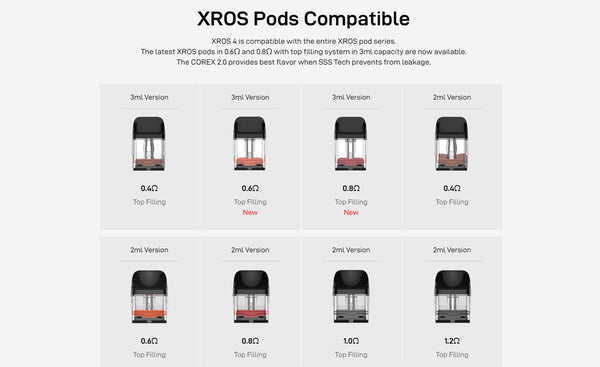 مجموعة نظام Vaporesso XROS 4 Pod بسعة 1000 مللي أمبير/ساعة وسعة 3 مل (معروضة للبيع) – مجموعة نظام Vaporesso XROS 4 Pod بسعة 1000 مللي أمبير/ساعة وسعة 3 مل (معروضة للبيع)
