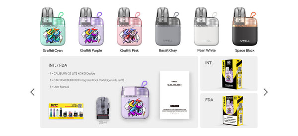 Kit système de pods Uwell Caliburn G3 Lite KOKO 1200 mAh 2,5 ml (Max 25 W) – Kit système de pods Uwell Caliburn G3 Lite KOKO 1200 mAh 2,5 ml (Max 25 W)
