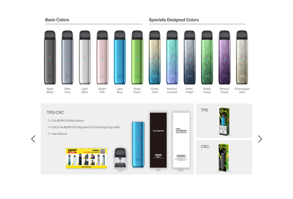 مجموعة نظام Uwell Caliburn G4 Mini Pod سعة 1100 مللي أمبير/ساعة وسعة 3 مل (بحد أقصى 35 واط) – مجموعة نظام Uwell Caliburn G4 Mini Pod سعة 1100 مللي أمبير/ساعة وسعة 3 مل (بحد أقصى 35 واط)
