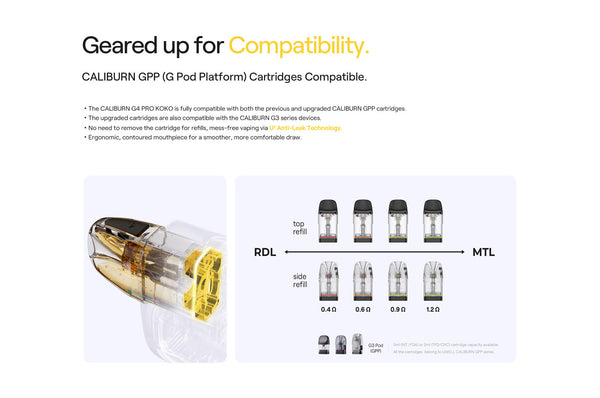 طقم نظام Uwell Caliburn G4 Pro Koko Pod بسعة 2000 مللي أمبير وسعة 3 مل (35 واط) – طقم نظام Uwell Caliburn G4 Pro Koko Pod بسعة 2000 مللي أمبير وسعة 3 مل (35 واط)
