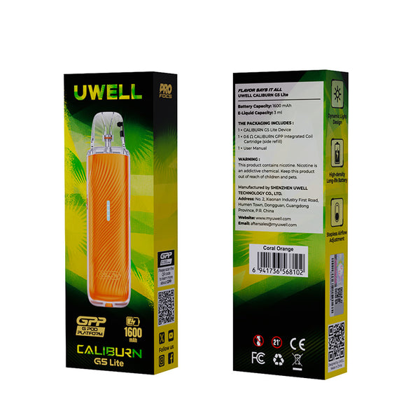 Kit système pod Uwell Caliburn G5 Lite 1600 mAh 3 ml – Kit système pod Uwell Caliburn G5 Lite 1600 mAh 3 ml

