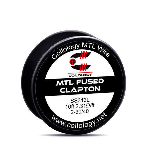 Bobines de fil Coilology MTL Fused Clapton SS316L de 3 m (10 pi), 30/40, 2,31 ohms/pi
