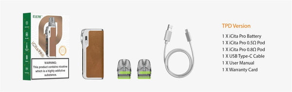 طقم نظام Eleaf iCita Pro Pod بسعة 1600 مللي أمبير وسعة 4 مل (بحد أقصى 50 واط) – طقم نظام Eleaf iCita Pro Pod بسعة 1600 مللي أمبير وسعة 4 مل (بحد أقصى 50 واط)
