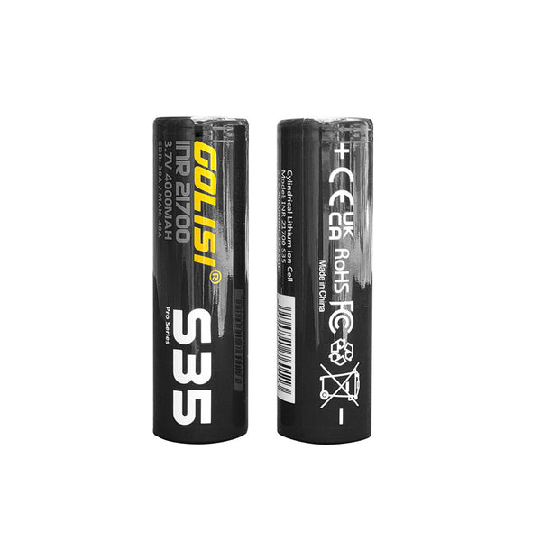 2pcs Golisi S35 INR 21700 3750mAh 40A Flat Top Li-ion Rechargeable Battery
