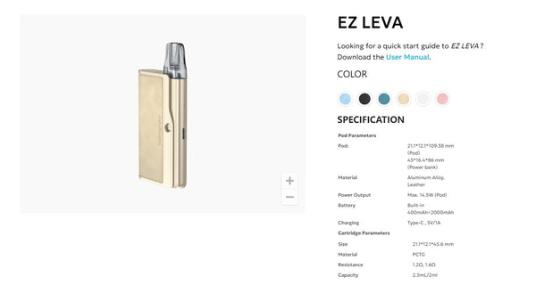 Kit Innokin EZ LEVA PCC Pod 2400mAh 2,5ml (2000mAh + 400mAh) – Kit Innokin EZ LEVA PCC Pod 2400mAh 2,5ml (2000mAh + 400mAh)
