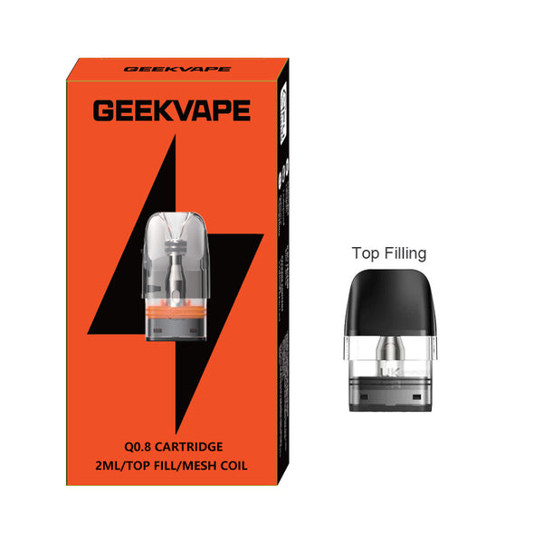 Geekvape Q Pod Cartridge 3ml/2ml (3pcs/pack) – 0.8ohm (Top fill 2ml) - 1Pack
