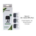 Cartouche SMOK Novo 2 Pod 2ml (3 pièces/paquet) – Novo 2X Meshed 0.9ohm MTL - 1 Paquet
