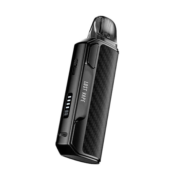 جهاز Lost Vape Thelema Elite S Pod Kit بسعة 1400 مللي أمبير وسعة 3 مل (بحد أقصى 40 واط) – كربون أسود - كبسولة ثيليما إيليت إس
