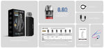 جهاز Lost Vape Thelema Elite S Pod Kit بسعة 1400 مللي أمبير وسعة 3 مل (بحد أقصى 40 واط) – قماش تويل أسود - كبسولة ثيليما إيليت إس
